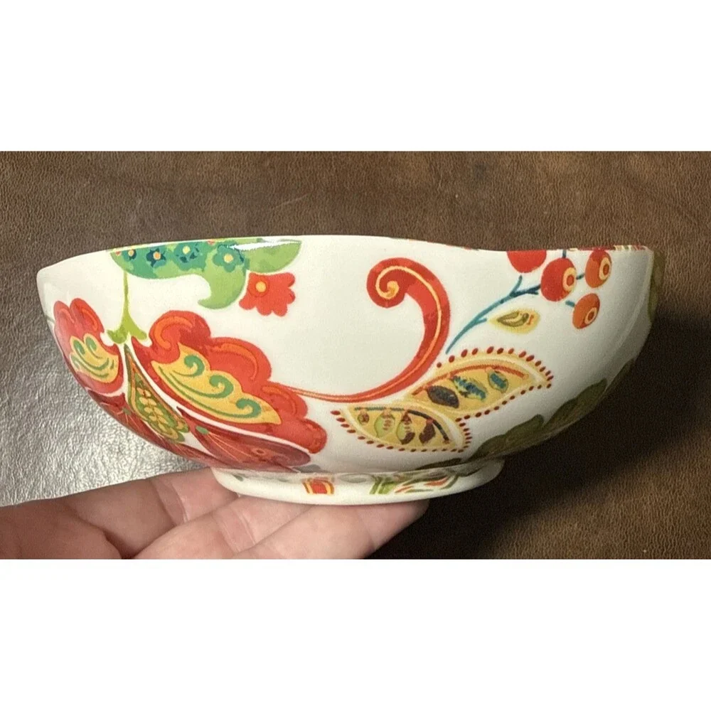 Pair (2) Pier 1 Beatrice Jacobean Soup Cereal Bowls 6.5